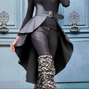 NWT Skirt Skirt Belt FashionNova Black Faux Leather S/M